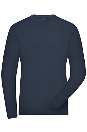 James & Nicholson Herren Bio Workwear Long-Stretch - Langarm Shirt aus Bio-Baumwolle mit Elasthan | Farbe: navy | Grösse: XXL von James & Nicholson