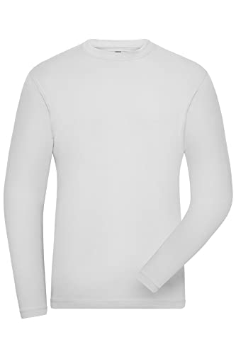 James & Nicholson Herren Bio Workwear Long-Stretch - Langarm Shirt aus Bio-Baumwolle mit Elasthan | Farbe: white | Grösse: L von James & Nicholson