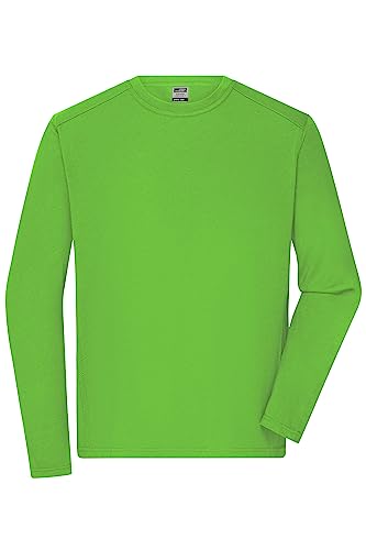 James & Nicholson Herren Bio Workwear Longsleeve Shirt - Strapazierfähiges Langarm Shirt aus Bio-Baumwolle | Farbe: Lime-Green | Grösse: 3XL von James & Nicholson
