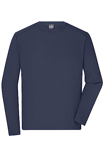 James & Nicholson Herren Bio Workwear Longsleeve Shirt - Strapazierfähiges Langarm Shirt aus Bio-Baumwolle | Farbe: Navy | Grösse: 3XL von James & Nicholson