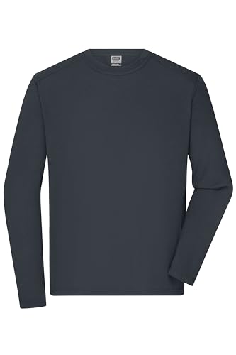 James & Nicholson Herren Bio Workwear Longsleeve Shirt - Strapazierfähiges Langarm Shirt aus Bio-Baumwolle | Farbe: carbon | Grösse: M von James & Nicholson