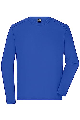 James & Nicholson Herren Bio Workwear Longsleeve Shirt - Strapazierfähiges Langarm Shirt aus Bio-Baumwolle | Farbe: royal | Grösse: 3XL von James & Nicholson