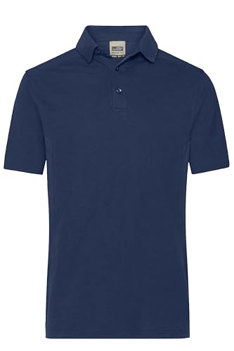 James & Nicholson Herren Bio Workwear Polo Kontrast - Pflegeleichtes Workwear Poloshirt aus Bio-Baumwolle und recyceltem Polyester | Farbe: Navy/Navy | Grösse: 5XL von James & Nicholson