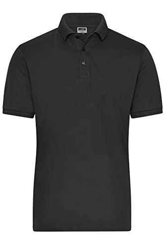 James & Nicholson Herren Bio Workwear Polo Stretch - Polo aus weichem Elastic-Piqué | Farbe: black | Grösse: XS von James & Nicholson