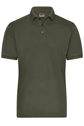 James & Nicholson Herren Bio Workwear Polo Stretch - Polo aus weichem Elastic-Piqué | Farbe: olive | Grösse: L von James & Nicholson