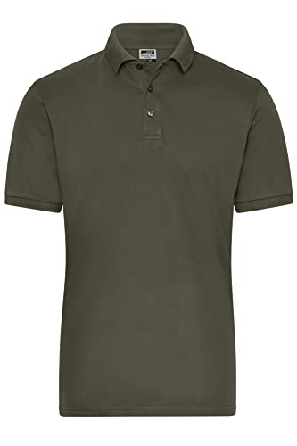 James & Nicholson Herren Bio Workwear Polo Stretch - Polo aus weichem Elastic-Piqué | Farbe: Olive | Grösse: M von James & Nicholson