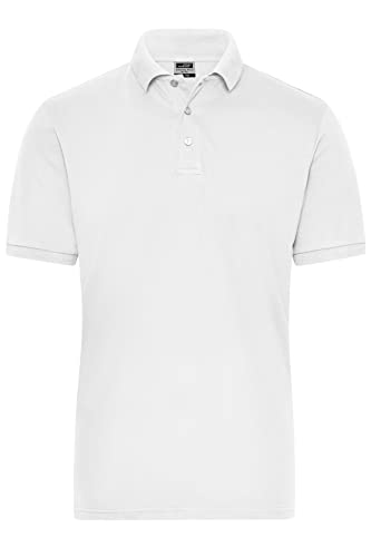 James & Nicholson Herren Bio Workwear Polo Stretch - Polo aus weichem Elastic-Piqué | Farbe: White | Grösse: 4XL von James & Nicholson