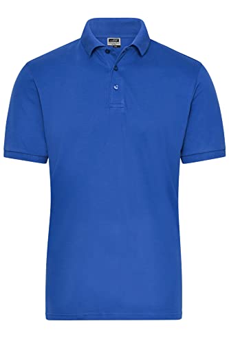 James & Nicholson Herren Bio Workwear Polo Stretch - Polo aus weichem Elastic-Piqué | Farbe: royal | Grösse: L von James & Nicholson