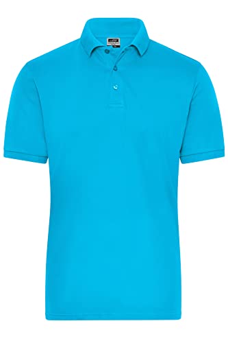 James & Nicholson Herren Bio Workwear Polo Stretch - Polo aus weichem Elastic-Piqué | Farbe: turquoise | Grösse: 5XL von James & Nicholson