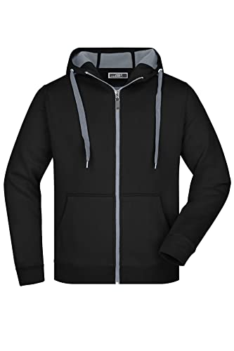 James & Nicholson Herren Bonding Jacke - Sportliche Kapuzenjacke mit Fleecefutter | Farbe: black/carbon | Grösse: 3XL von James & Nicholson