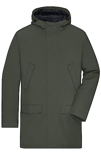 James & Nicholson Herren Business Parka - Klassischer, wattierter Parka mit angeschnittener Kapuze | Farbe: olive-green | Grösse: L von James & Nicholson