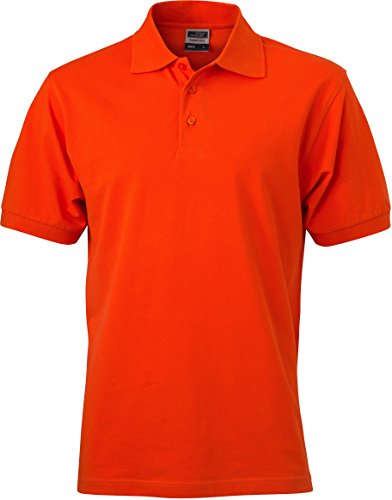 James & Nicholson Herren Classic Polo Poloshirt, Orange (Dark-Orange), Small von James & Nicholson