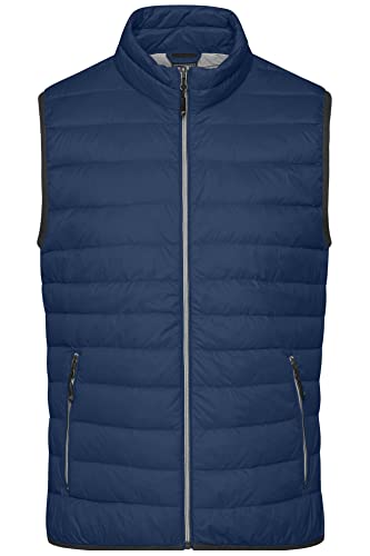 James & Nicholson Herren Daunen Steppweste - Hochwertige Daunenweste in großer Farbauswahl | Farbe: indigo-blue/silver | Grösse: 3XL von James & Nicholson