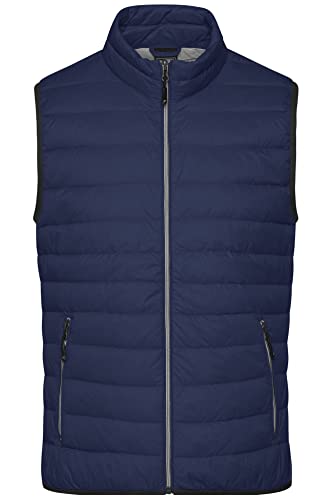 James & Nicholson Herren Daunen Steppweste - Hochwertige Daunenweste in großer Farbauswahl | Farbe: navy/silver | Grösse: XXL von James & Nicholson