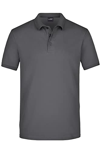 James & Nicholson Herren Elastic Piqué Polo - Elastisches Poloshirt aus hochwertigem Piqué | Farbe: graphite | Grösse: L von James & Nicholson