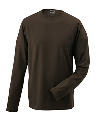 James & Nicholson Herren Elastic-T Longsleeve T-Shirt, Braun (Brown), 38 (Herstellergröße: L) von James & Nicholson