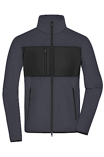 James & Nicholson Herren Fleece Jacke - Fleecejacke im Materialmix | Farbe: carbon/black | Grösse: L von James & Nicholson