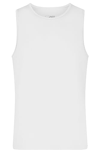 James & Nicholson Herren Funktions-Tanktop - Funktions-Top für Freizeit und Sport | Farbe: white | Grösse: M von James & Nicholson