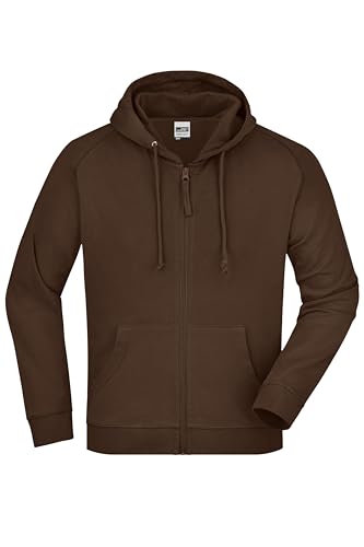 James & Nicholson Kapuzenjacke French Terry - Sweatjacke aus hochwertigem French Terry für Damen und Herren | Farbe: brown | Grösse: XL von James & Nicholson