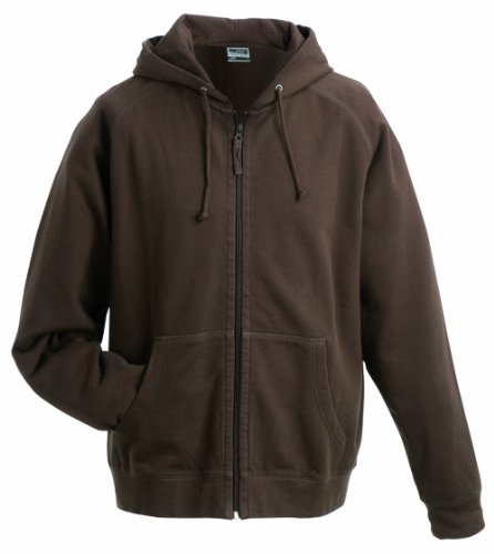 James & Nicholson Herren Hooded Jacket Kapuzenpullover, Braun (Brown), XX-Large von James & Nicholson