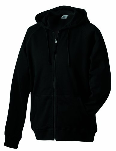 James & Nicholson Herren Hooded Jacket Kapuzenpullover, Schwarz (Black), Medium von James & Nicholson