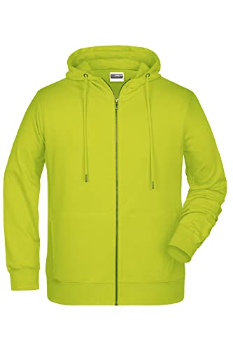 James & Nicholson Herren Hoody Sweatjacke - Sportliche Sweatjacke aus Bio-Baumwolle | Farbe: acid-yellow | Grösse: 4XL von James & Nicholson