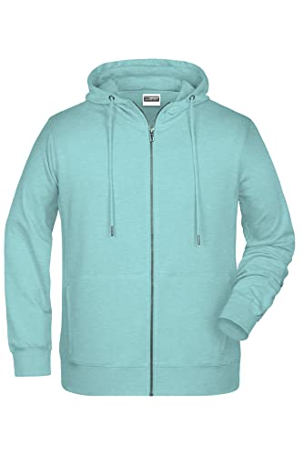 James & Nicholson Herren Hoody Sweatjacke - Sportliche Sweatjacke aus Bio-Baumwolle | Farbe: glacier-melange | Grösse: L von James & Nicholson