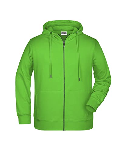 James & Nicholson Herren Hoody Sweatjacke - Sportliche Sweatjacke aus Bio-Baumwolle | Farbe: lime-green | Grösse: L von James & Nicholson