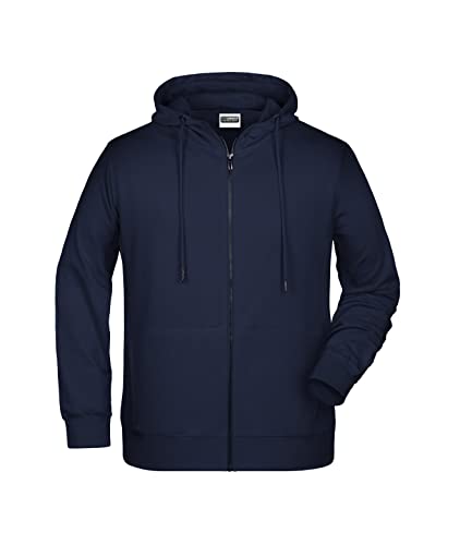 James & Nicholson Herren Hoody Sweatjacke - Sportliche Sweatjacke aus Bio-Baumwolle | Farbe: navy | Grösse: 4XL von James & Nicholson