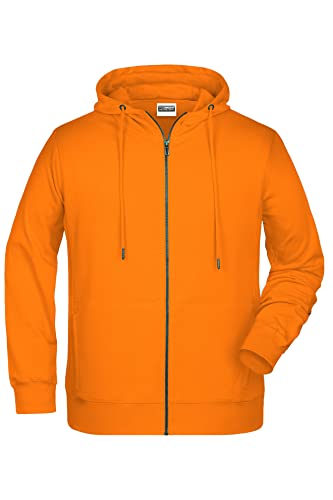 James & Nicholson Herren Hoody Sweatjacke - Sportliche Sweatjacke aus Bio-Baumwolle | Farbe: orange | Grösse: L von James & Nicholson