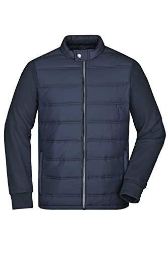 James & Nicholson Herren Hybrid Sweatjacke - Schmal geschnittene Jacke in attraktivem Materialmix | Farbe: navy | Grösse: L von James & Nicholson