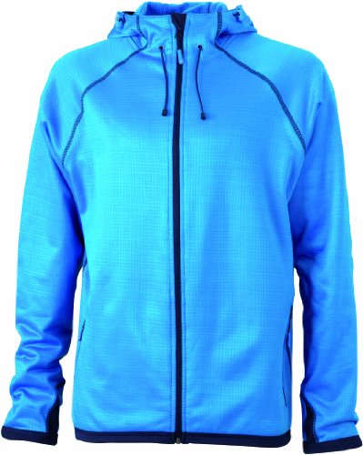 James & Nicholson Herren Jacke Fleecejacke Men's Hooded blau (aqua/navy) XX-Large von James & Nicholson