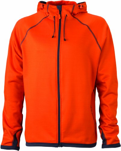 James & Nicholson Herren Jacke Fleecejacke Men's Hooded orange (dark-orange/carbon) XX-Large von James & Nicholson