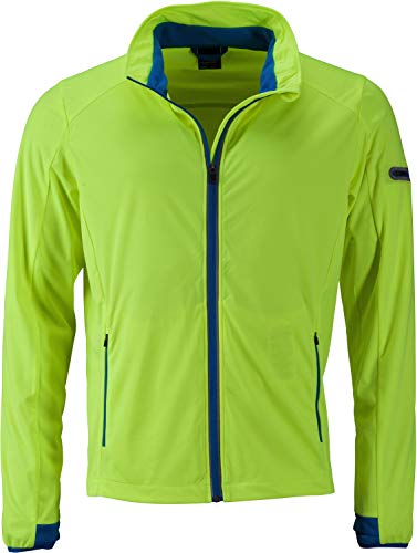James & Nicholson Herren Jacke Men's Sports Softshell Jacket, Gelb (Bright-Yellow/Bright-Blue Bright-Yellow/Bright-Blue), XL von James & Nicholson