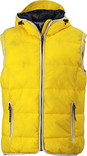 James & Nicholson Herren Jacke Weste Men's Maritime Vest gelb (Sun-Yellow/White) Small von James & Nicholson