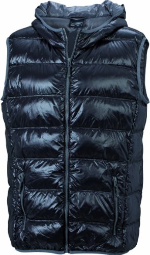 James & Nicholson Herren Jacke Weste Men's Vest schwarz (black/grey) Large von James & Nicholson