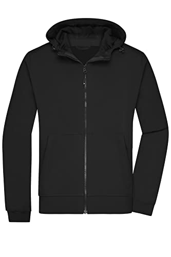 James & Nicholson Herren Kapuzen Softshelljacke - Klassische Kapuzenjacke aus Softshell | Farbe: black/black | Grösse: L von James & Nicholson
