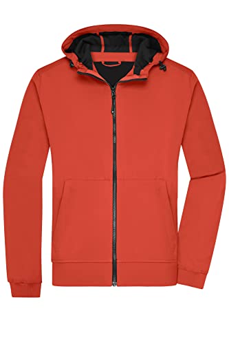 James & Nicholson Herren Kapuzen Softshelljacke - Klassische Kapuzenjacke aus Softshell | Farbe: flame/black | Grösse: 3XL von James & Nicholson