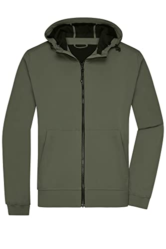 James & Nicholson Herren Kapuzen Softshelljacke - Klassische Kapuzenjacke aus Softshell | Farbe: olive/camouflage | Grösse: 3XL von James & Nicholson