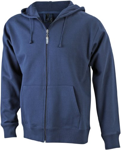 James & Nicholson Herren Kapuzenjacke - Klassische Sweatjacke mit doppellagiger Kapuze | Farbe: navy | Grösse: XL von James & Nicholson