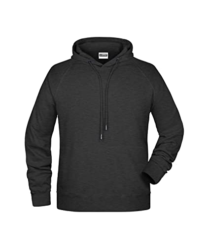 James & Nicholson Herren Kapuzensweat - Hochwertiger Kapuzensweat aus Bio-Baumwolle | Farbe: Black-Heather | Grösse: XXL von James & Nicholson