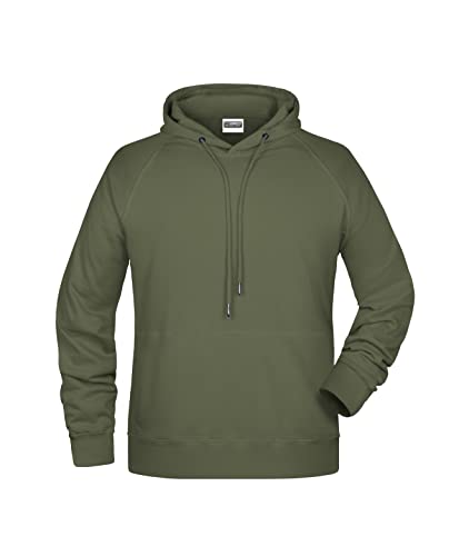 James & Nicholson Herren Kapuzensweat - Hochwertiger Kapuzensweat aus Bio-Baumwolle | Farbe: Olive | Grösse: 3XL von James & Nicholson