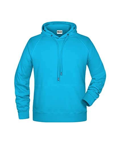 James & Nicholson Herren Kapuzensweat - Hochwertiger Kapuzensweat aus Bio-Baumwolle | Farbe: Turquoise | Grösse: 5XL von James & Nicholson