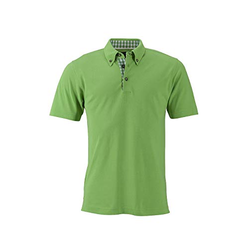 James & Nicholson - Herren Klassisches Polo im Trachtenlook (3XL, Lime-Green/Lime-Green-White) von James & Nicholson