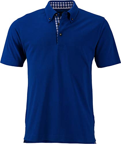 James & Nicholson - Herren Klassisches Polo im Trachtenlook (XXL, royal/royal-White) von James & Nicholson