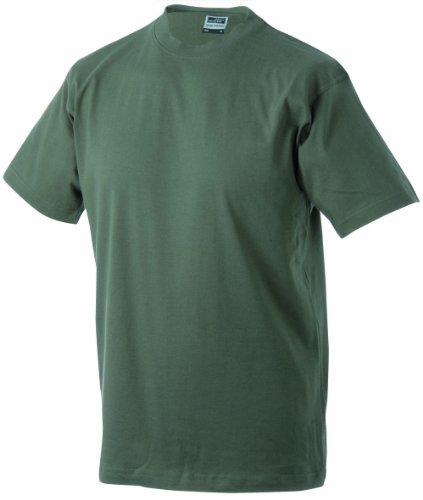 James & Nicholson Herren Kurzarm T-Shirt Round - T - Heavy ÜG, Gr. XXX-Large, Grün (olive) von James & Nicholson