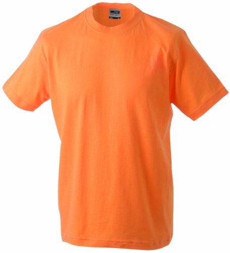 James & Nicholson Herren Kurzarm T-Shirt Round - T - Heavy ÜG, Gr. XXX-Large, Orange von James & Nicholson