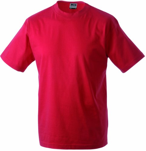 James & Nicholson Herren Kurzarm T-Shirt Round - T - Heavy ÜG, Gr. XXX-Large, Rot von James & Nicholson