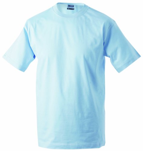 James & Nicholson Herren Kurzarm T-Shirt Round - T - Heavy ÜG, Gr. XXXX-Large, Blau (light-blue) von James & Nicholson