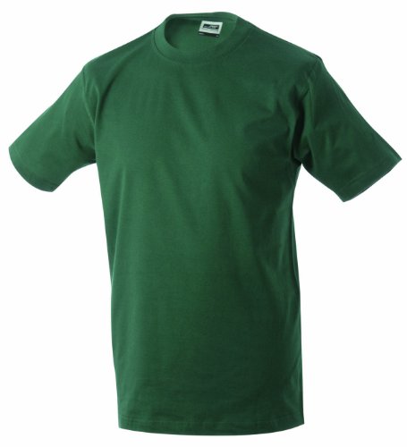 James & Nicholson Herren Kurzarm T-Shirt Round - T - Heavy ÜG, Gr. XXXX-Large, Grün (dark-green) von James & Nicholson